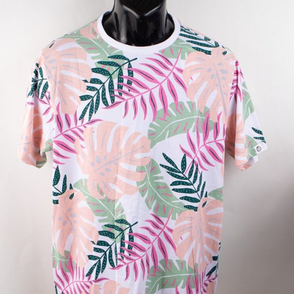 Free Planet Men's Large White T-Shirt Fern Leaf Design MSRP $38 - Picture 1 of 12